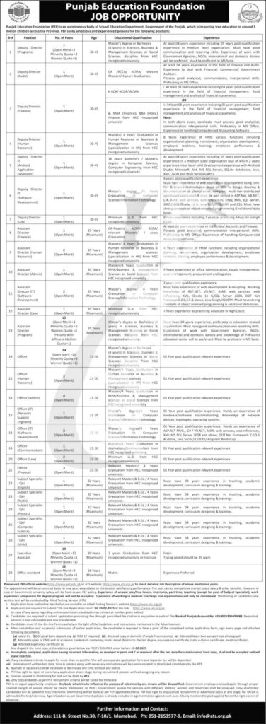 Education Foundation PEF Jobs